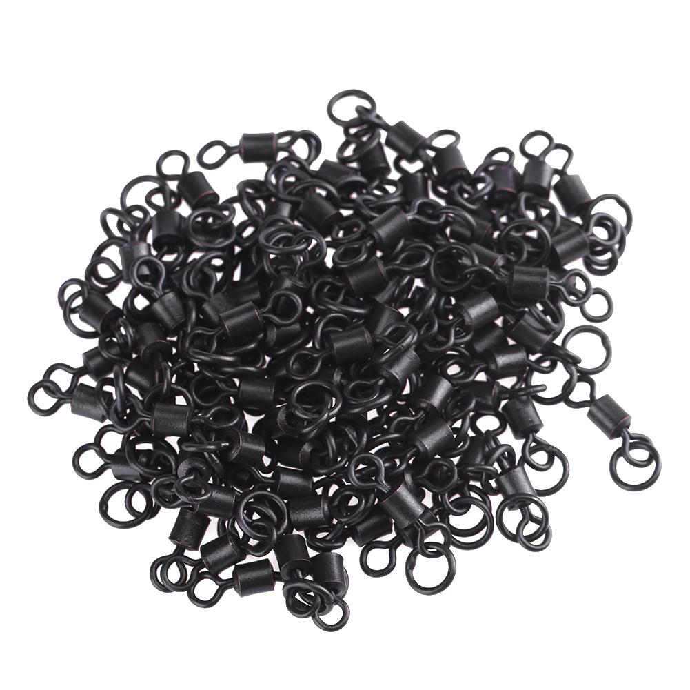 Matte Black Fishing Rolling Swivels Connector Set with Solid Ring Carp Rigs, 75pcs, 501 Original
Matte Black Fishing Rolling Swivels Connector Set with Solid Ring Carp Rigs, 75pcs, 501 Original