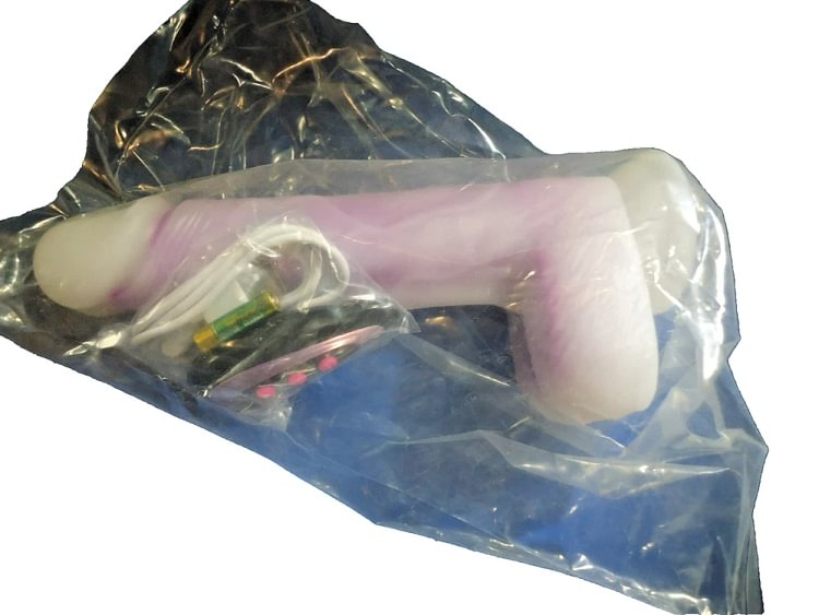 pornhint Pornhint Colours Purple and White Vibrating Cock 6" Insertable 1.75" Dia. With Remote Vibrator
