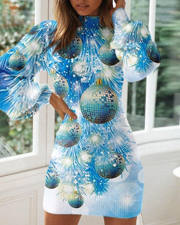Ladies Christmas Eve Fashion Long Sleeve Dress