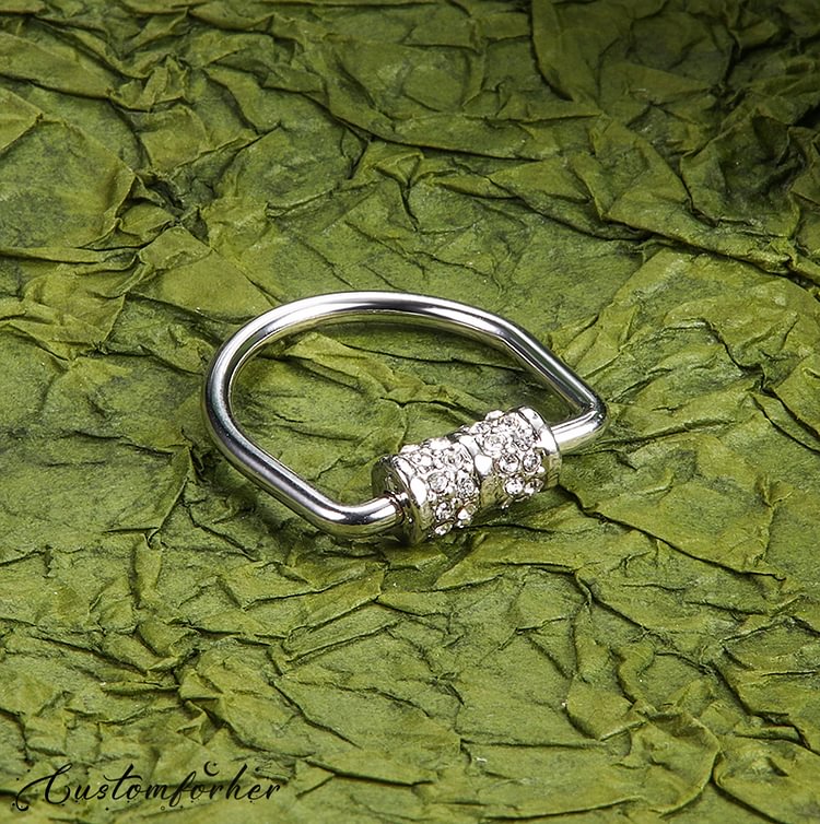 Twisted Rhinestone Square Ring