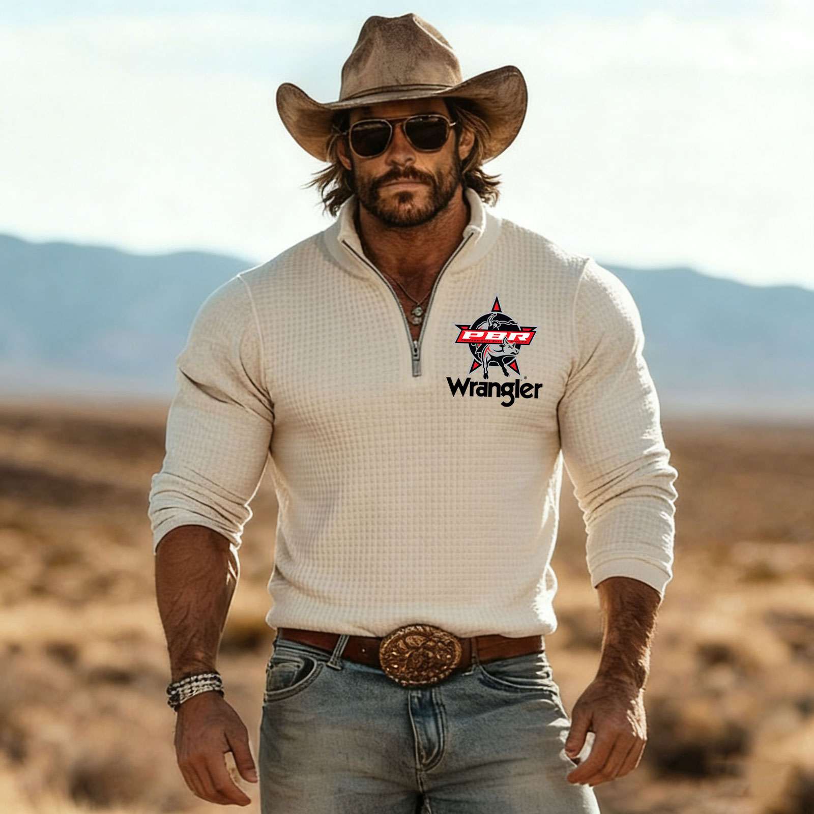 Men's Quarter-Zip Western Pullover With