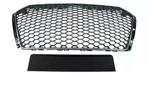 Dronehint FRONT SPORT GRILL M-4434 AUDI A4 B9 RS-STYLE SATIN BLACK 2016+ PDC Parts