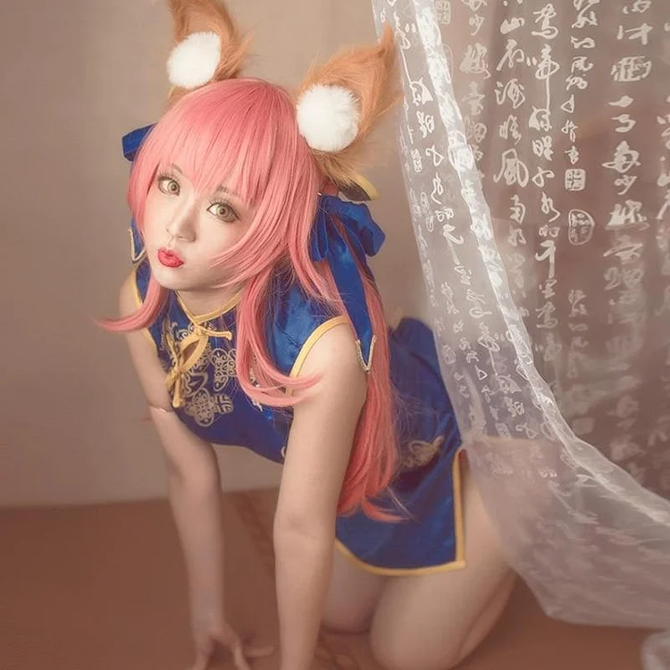 Game FGO Fate/Grand Order Tamamo no Mae Cosplay Cheongsam SS0783