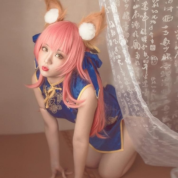 Game FGO Fate/Grand Order Tamamo no Mae Cosplay Cheongsam SS0783