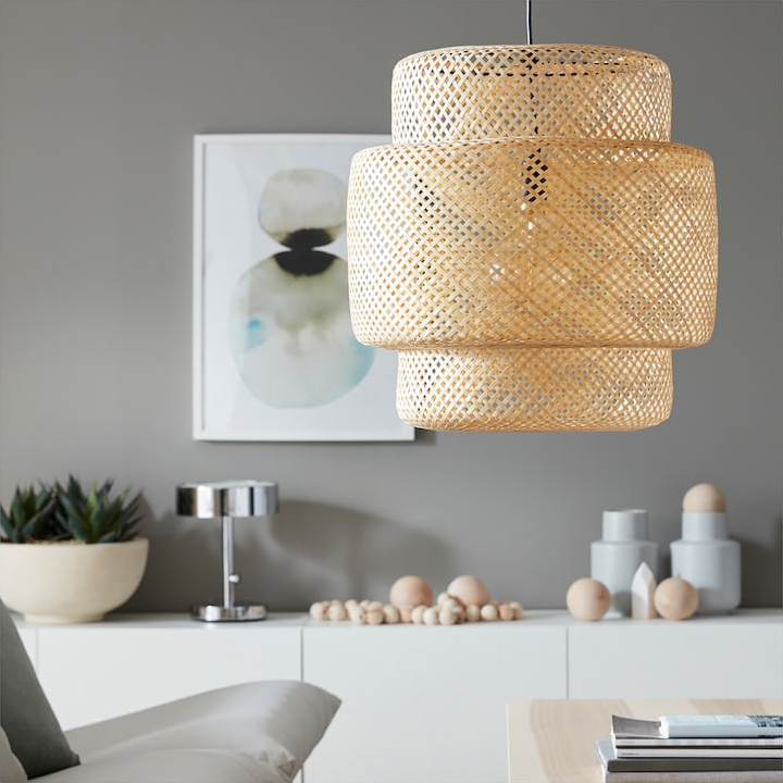 Home Decor Bamboo Pendant Light Handmade Weave Lampshade