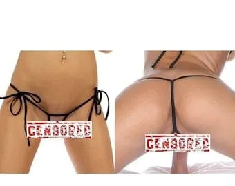 pornhint Pornhint 1009 * SHbikini, mini micro, Extreme, open crotch string, thong, crotchless panties, erotic lingerie, black