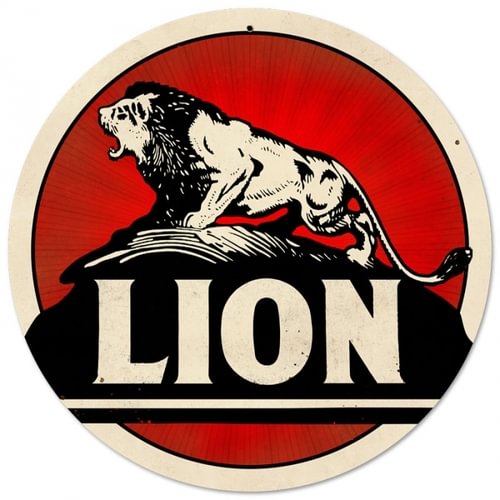 Lion- Round Shape Tin Signs/Wooden Signs - 30*30CM