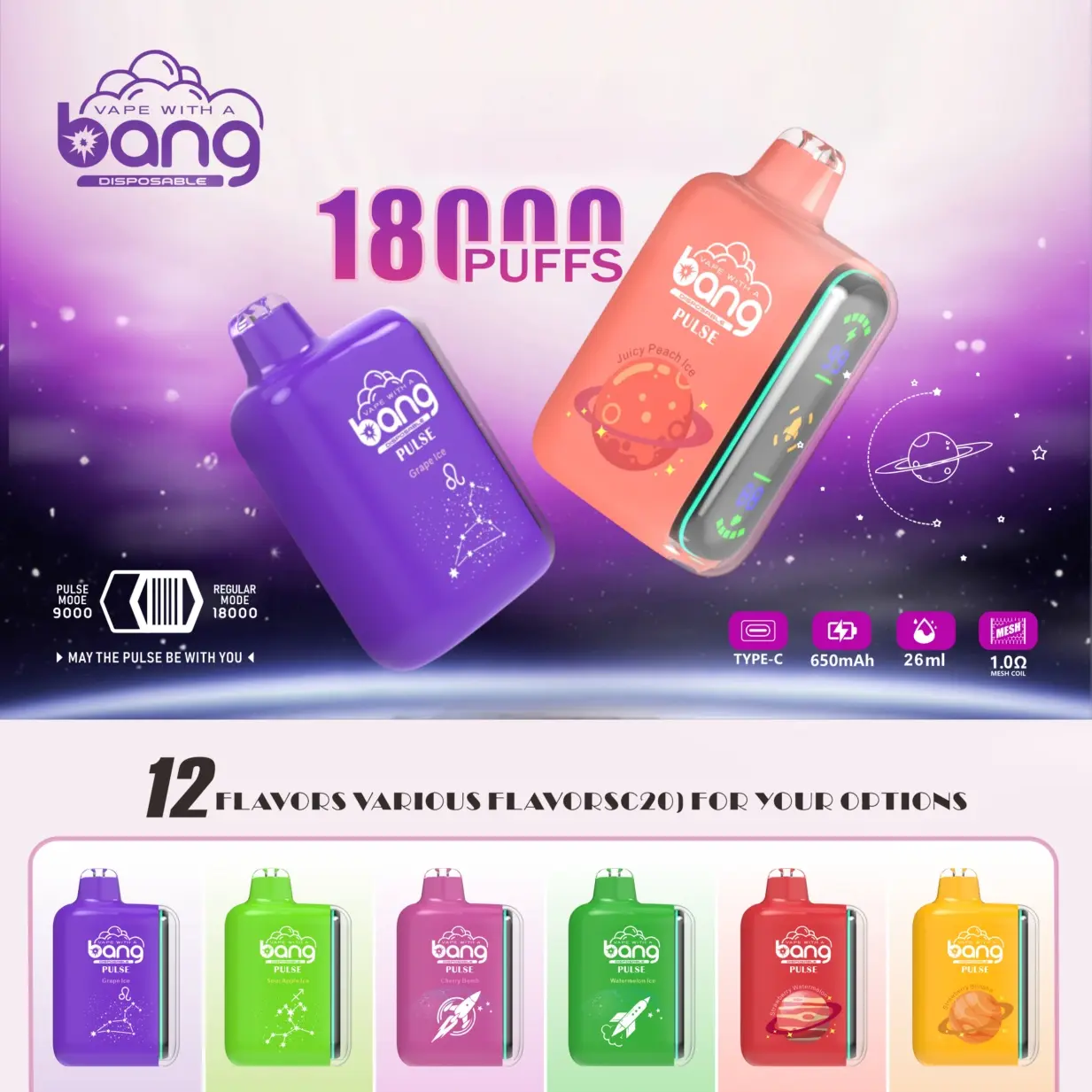 Bang Pulse 18000 | 18K Züge, Doppel-Mesh | Premium-Vape fumotvapeshop fumotvapeshop