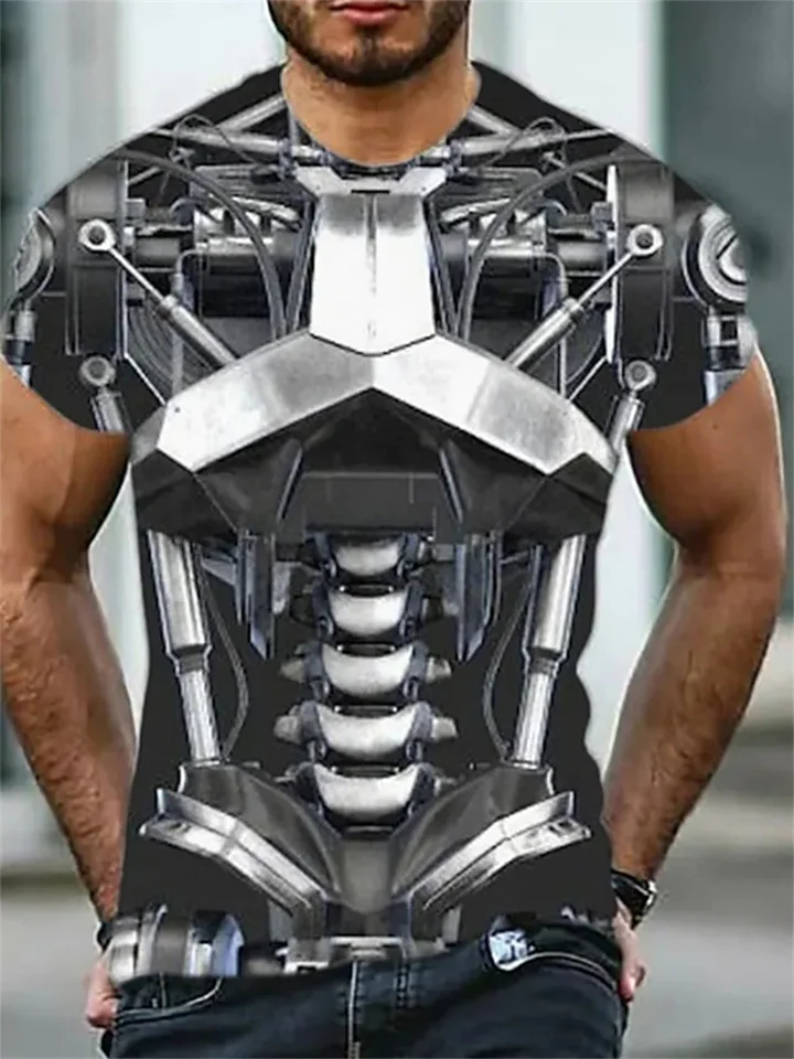 Men's Cool Armor 3D Printed Short Sleeve Summer Crewneck T-shirt S M L XL 2XL 3XL 4XL 5XL