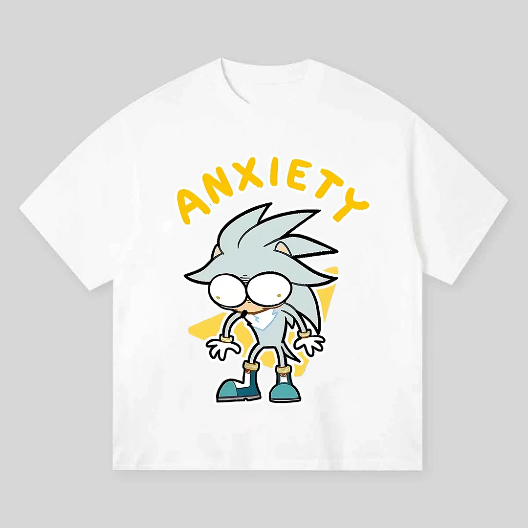Shadow The Hedgehog Anxiety Printed Unisex Oversized T-shirt - Devcarry