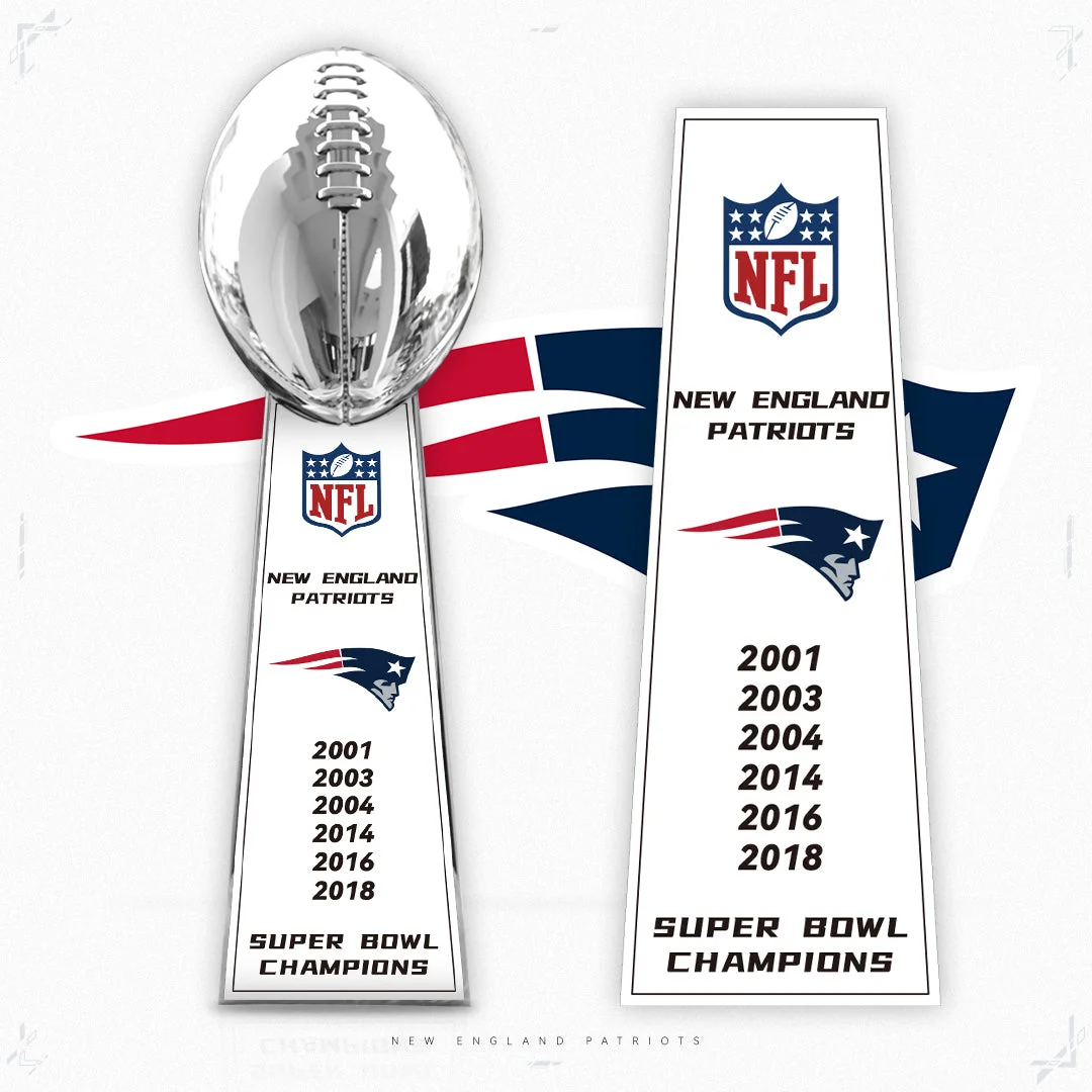 [NFL]New England Patriots，2018/2016/2014/2004/2003/2001 Vince Lombardi ,  Super Bowl Championship Trophy Resin Version