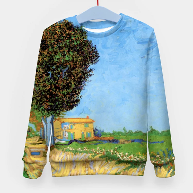 BrosWear Van Gogh Farm Oil Painting Sweatshirt