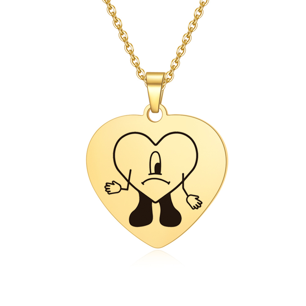 Wholesale Personalized Custom Bad Bunny Necklace Unisex Colorful Print  Heart Stainless Steel Necklace - China Necklace Jewelry of Bad Bunny and  Bad Bunny Heart of Bad Bunny Accessories price
