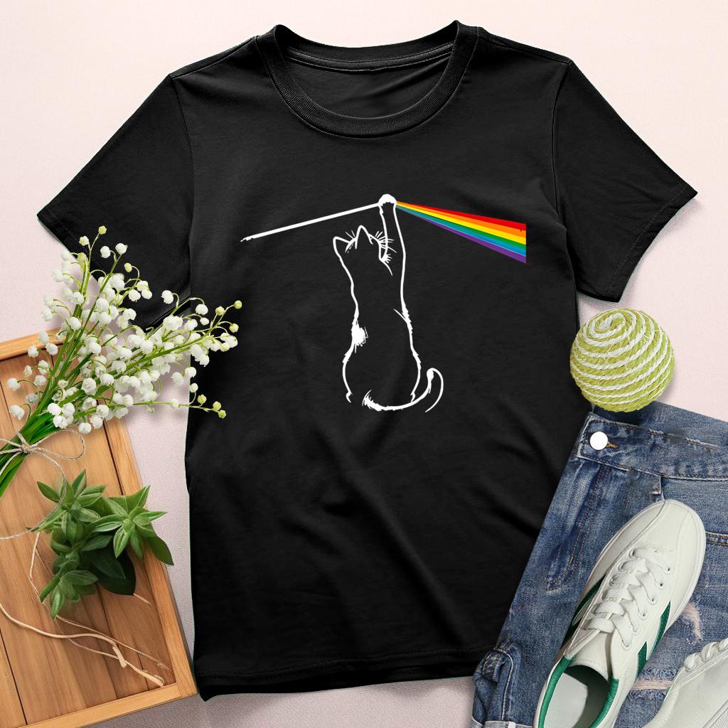 Cat's life is a Rainbow Round Neck T-shirt-0025169-Guru-buzz