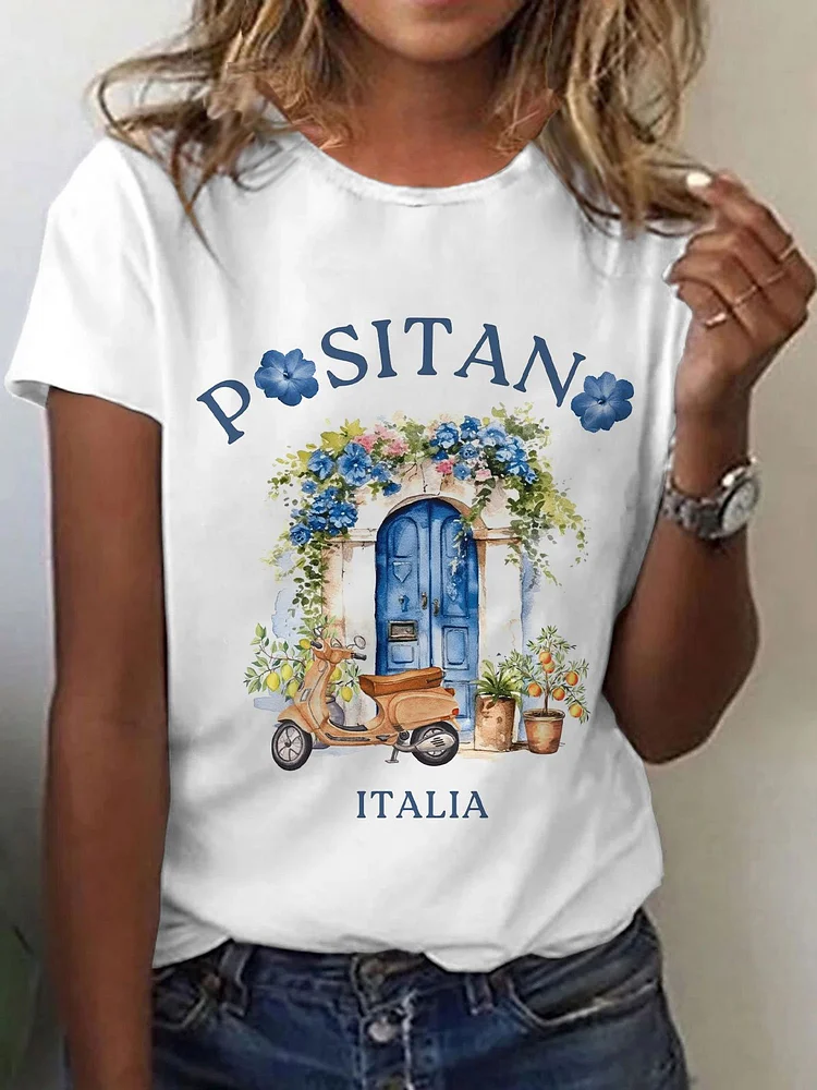 Women's Positano Italia Travel Souvenir T-Shirt socialshop