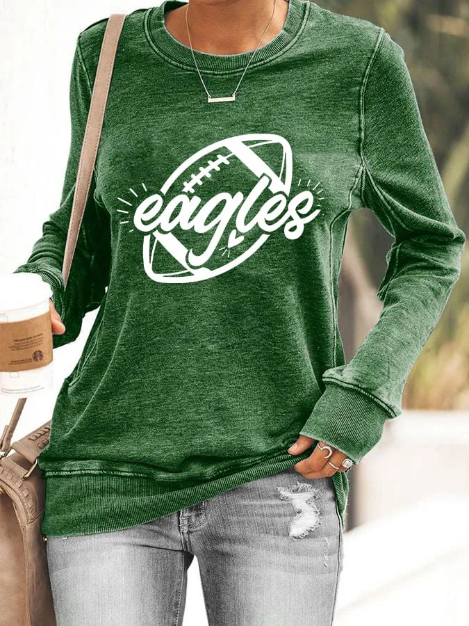 Women's Eagles Football Print Sweatshirt