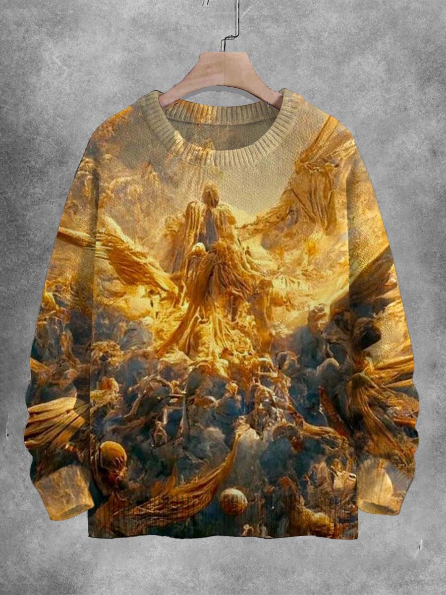 Solid Color Vintage Crew Neck Splice Sweatshirt