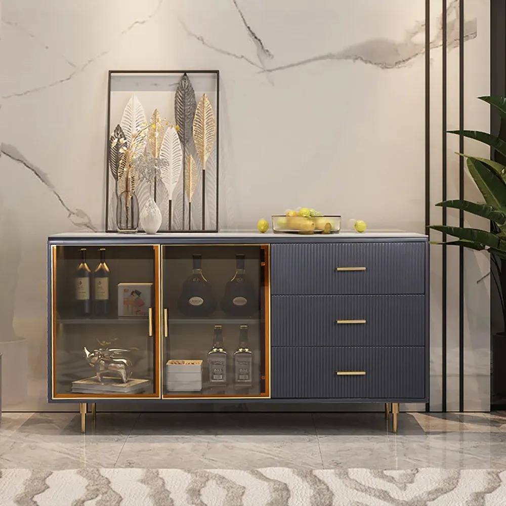 modern glass buffet cabinet