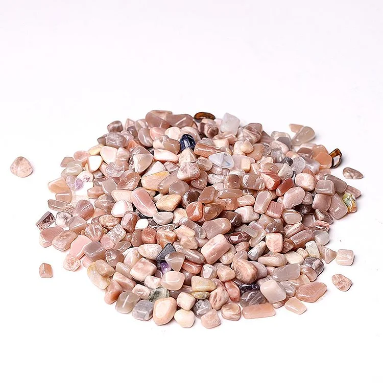 0.1kg 7-9mm Peach Moonstone Chips Crystal Chips for Decoration