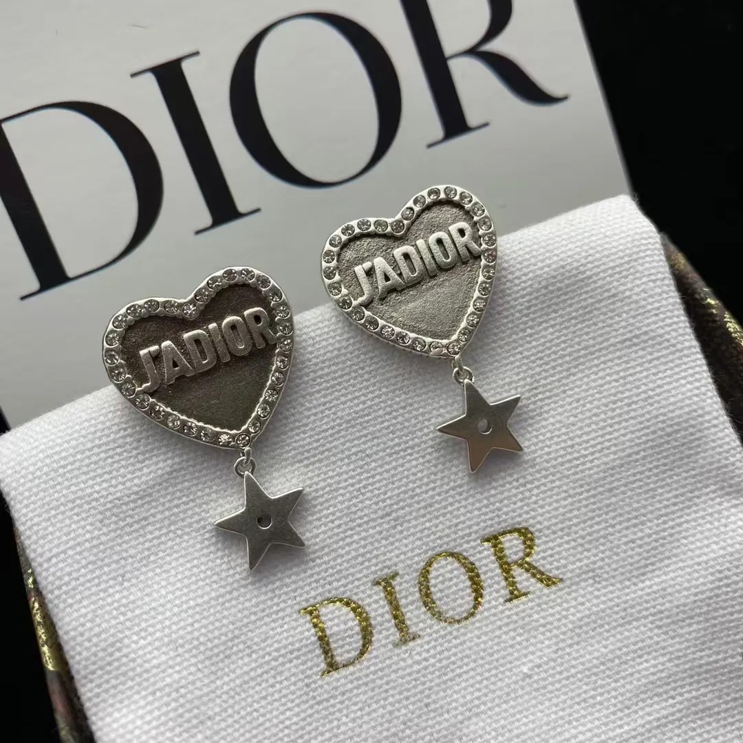 Dior JADIOR Heart with Star Drop Earrings