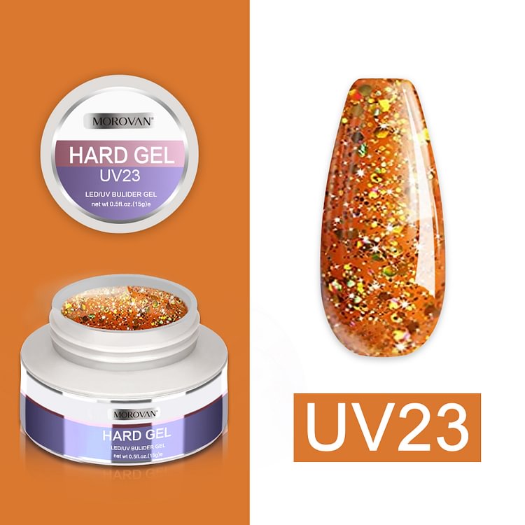 Morovan Carrot/Multicolor Glitter UV GEL Builder Gel UV023