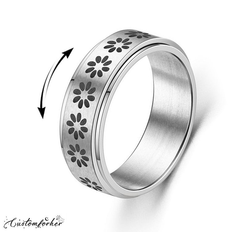 Sunflower Rotatable Anxiety Ring