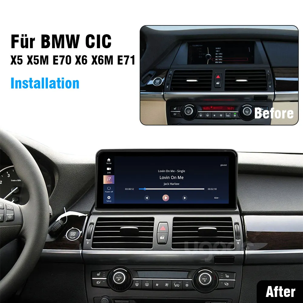 Ugode Für BMW X5 X5M E70 X6 X6M E71 2007-2014 year Apple CarPlay Android Auto Display Monitor Upgrade Autoradio Stereo