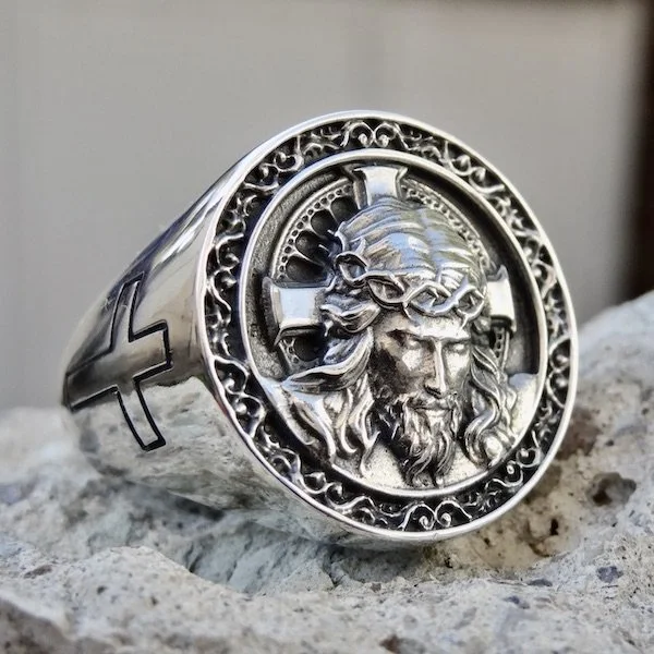 Follow the faith of the Jesus Cross Stainless Steel Ring