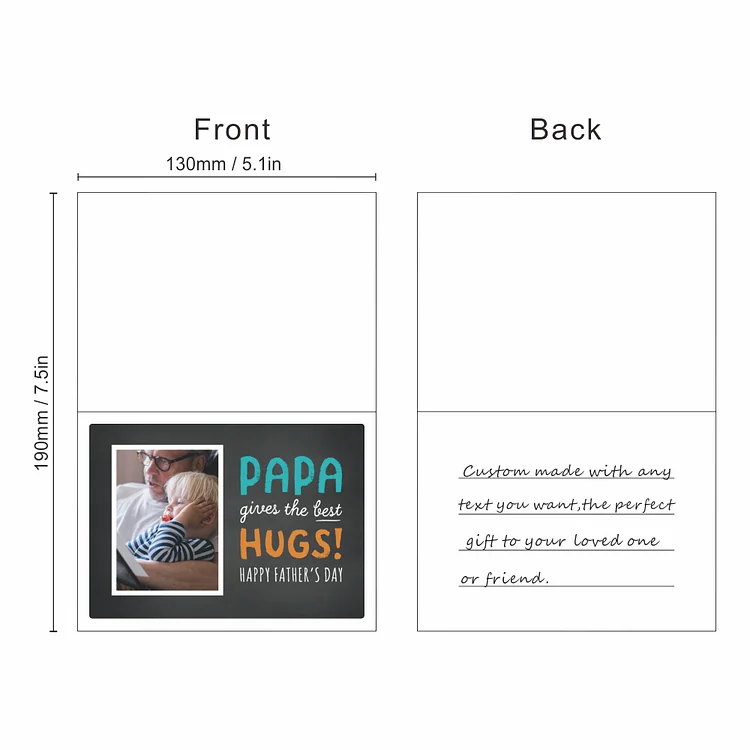 Personalized Photo Greeting Cards Gift Cards for Father