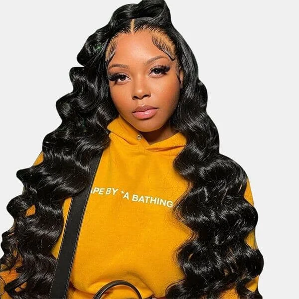 Loose Wave Wig Transparent 360 Lace Frontal Wig Unprocessed Glueless Human Hair Wig