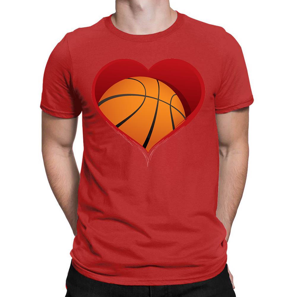 Basketball heart Men's T-shirt-Guru-buzz