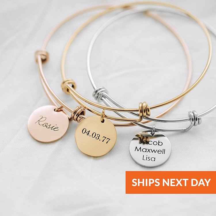 Personalized Heart Charm Bracelet