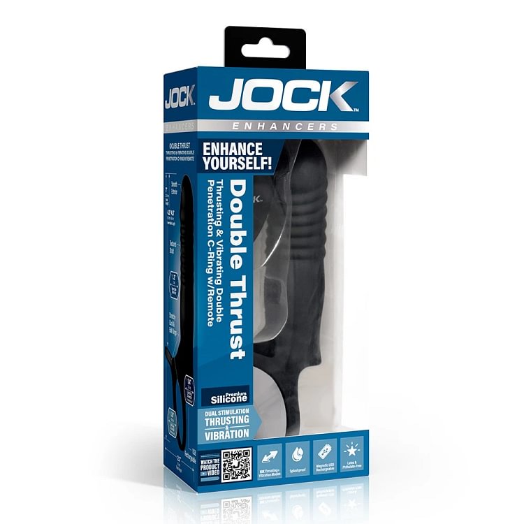 pornhint Pornhint Jock Thrusting & Vibrating Double Penetration C-Ring W/ Remote Vibrator