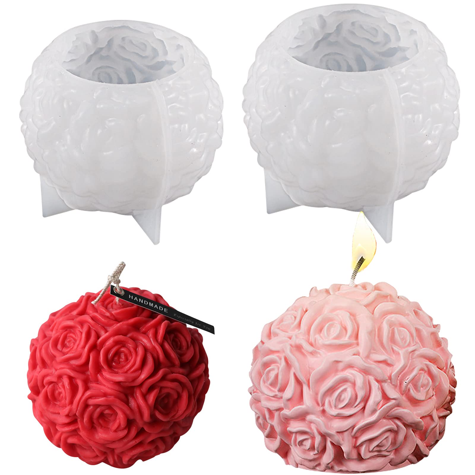 3D Mini Rose Candle Mold Silicone Flower Resin Silicone Molds