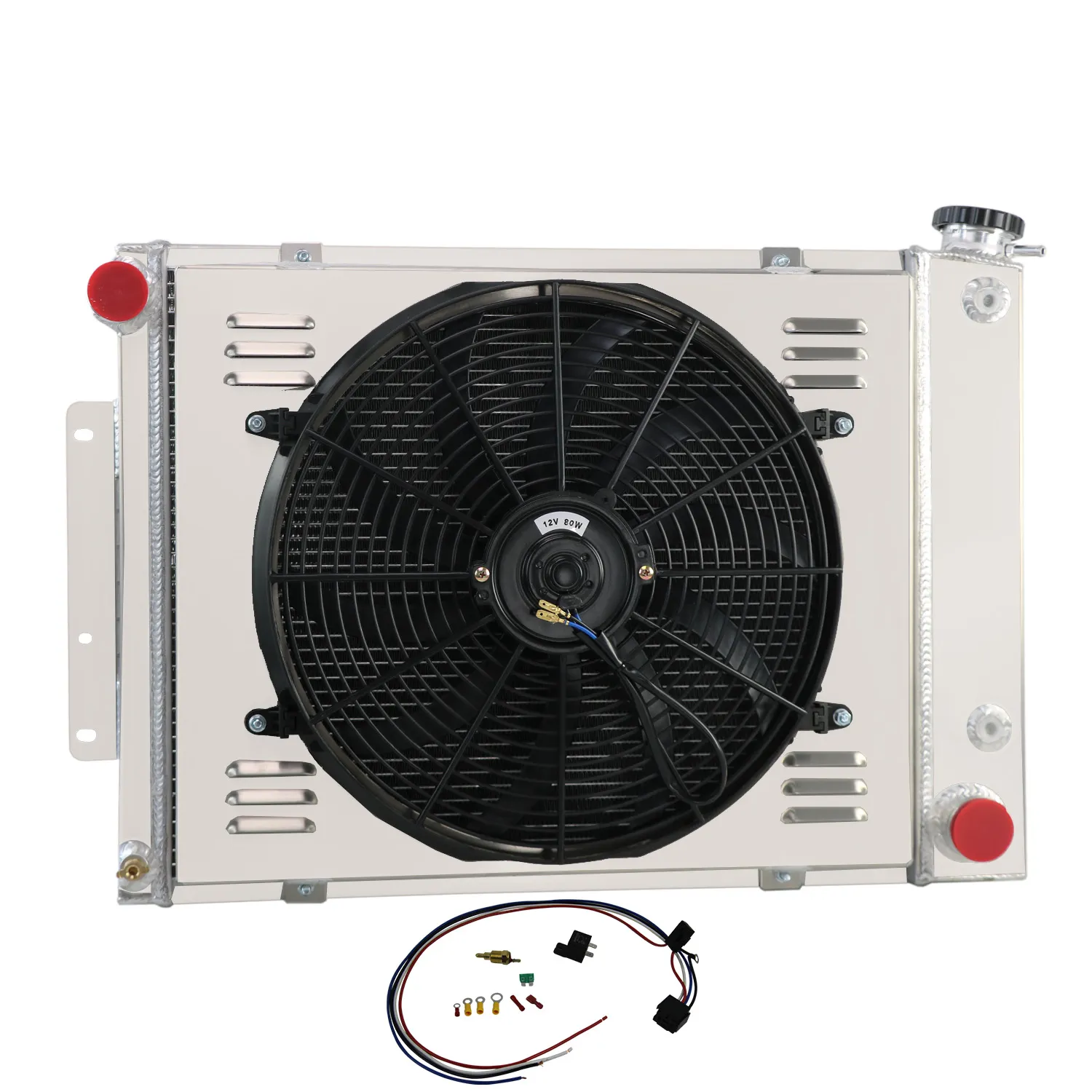 thumbnail image 2 of 3-Row Aluminum Radiator With Shroud & Fan For 1967-1969 Chevy Camaro / Pontiac Firebird – Manual Trans Only 2 of 6