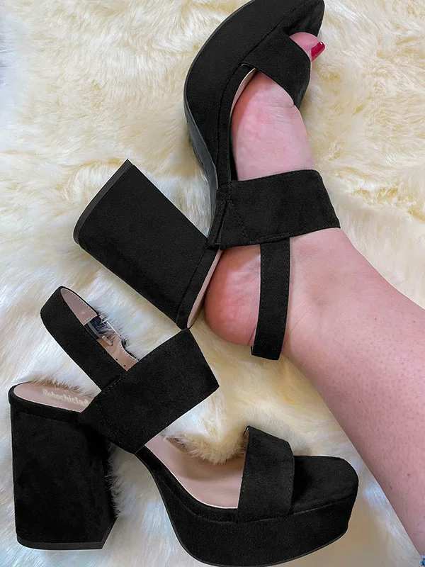 Black Strapy Buckled Sandals