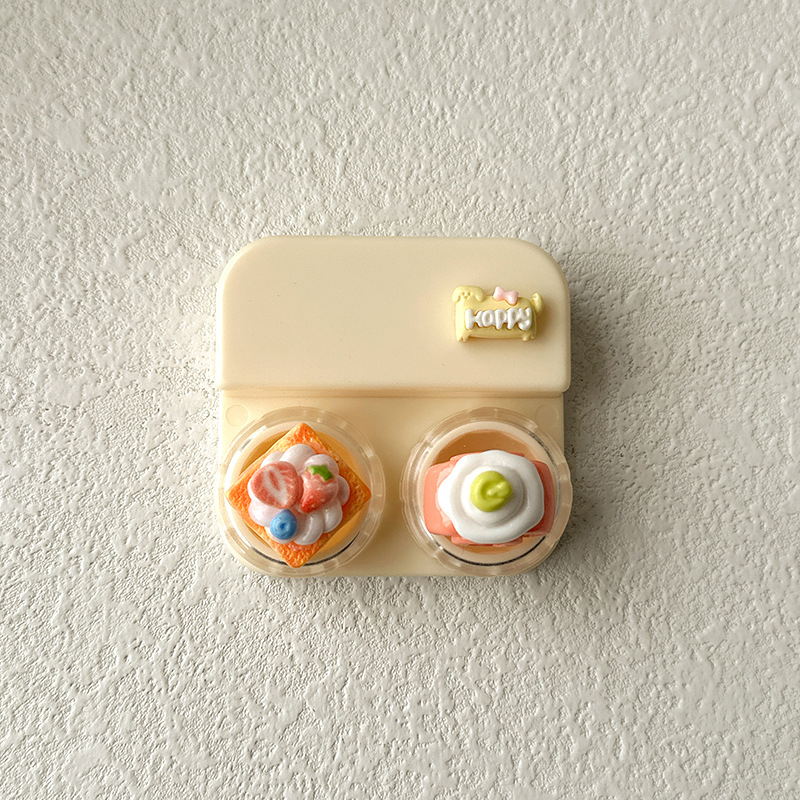 Lovely Pastel-Style Cake Coloured Contact Lens Case