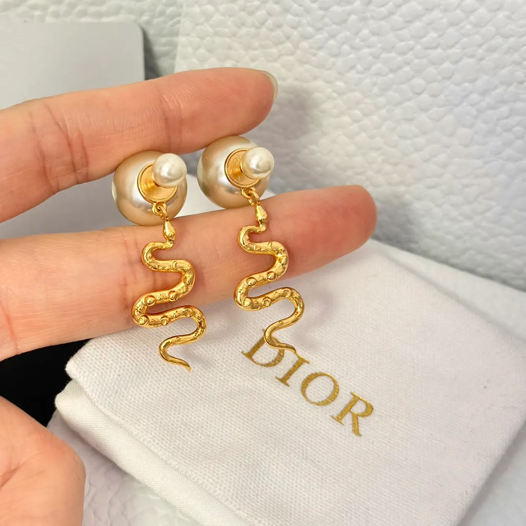 2025 Dior Dragon Pearl Earrings
