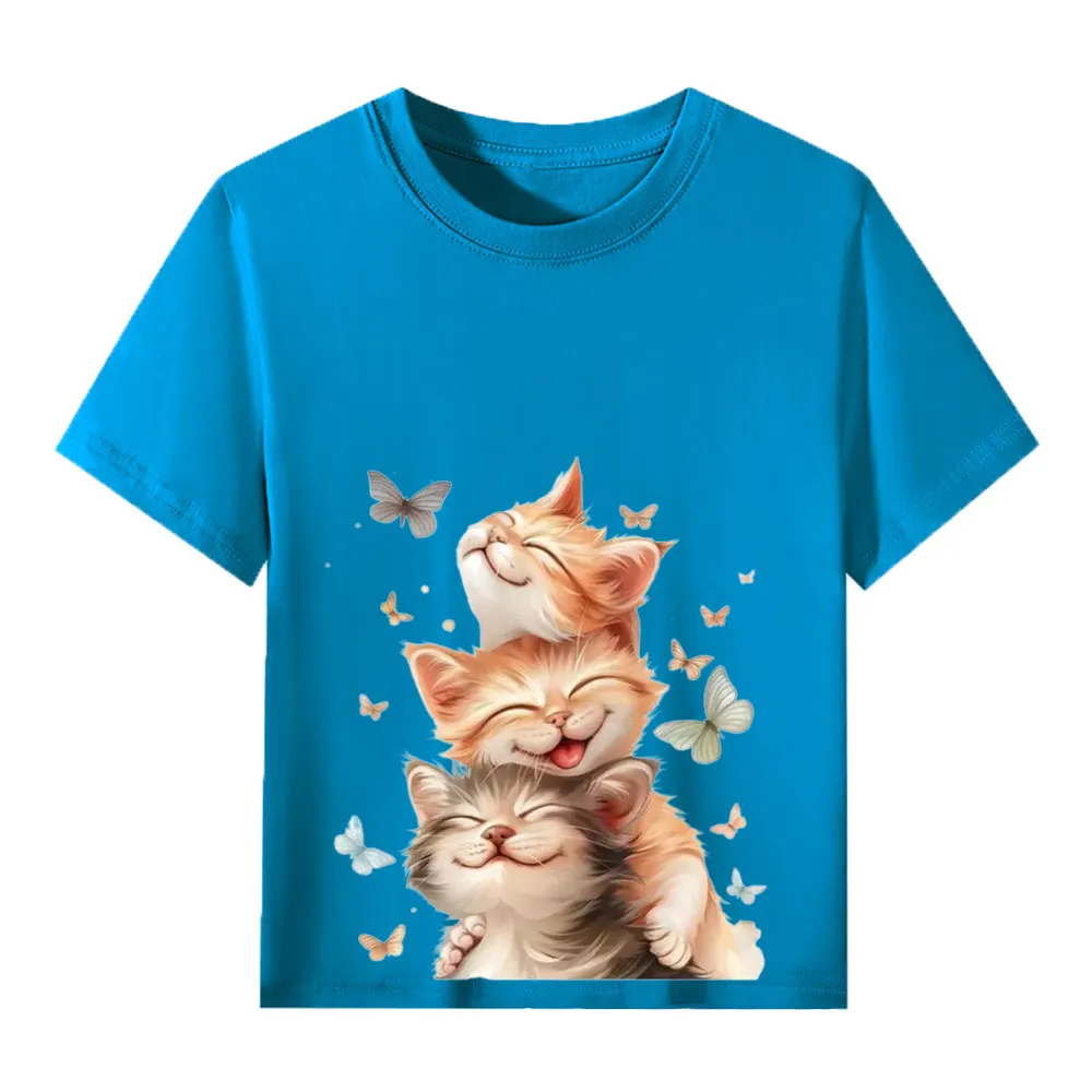 【2Y-13Y】Smiling Kittens & Butterflies Toddler T-Shirt