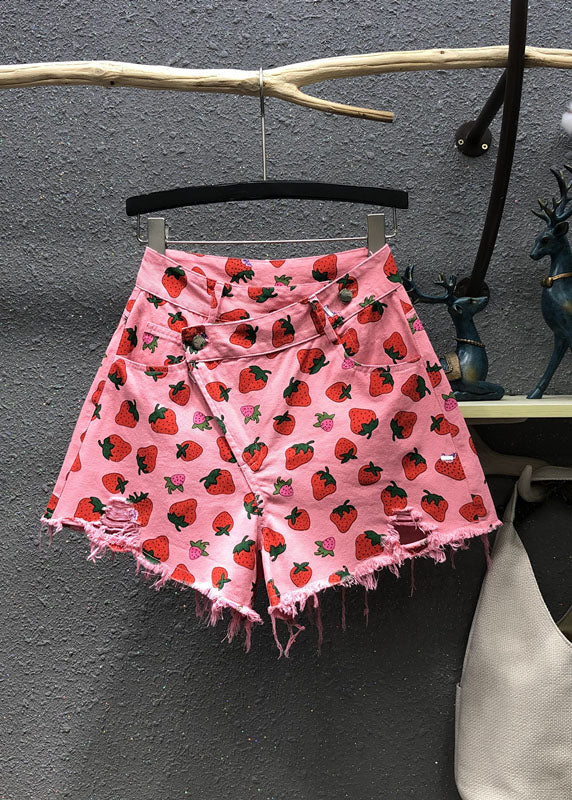 Pink Knit Printed Shorts main image 1