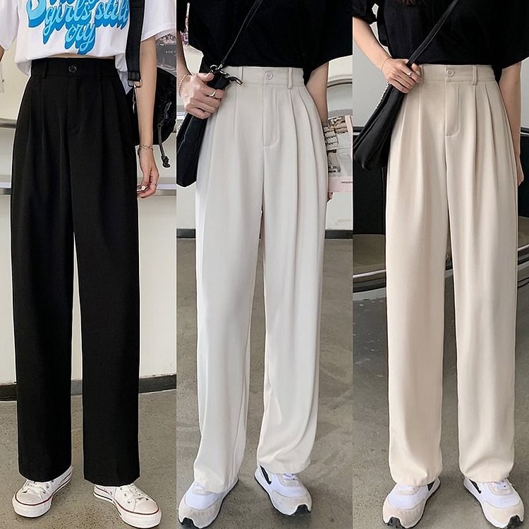 Plain Straight Leg Pants YP4526