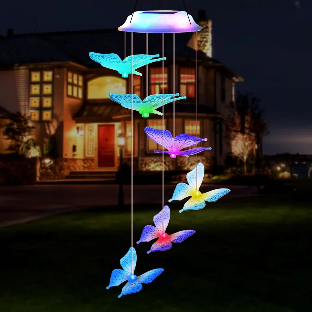 Solar Wind Chime for Outdoors Butterfly