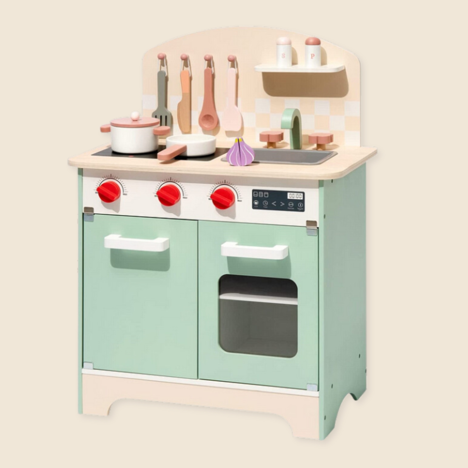 ROBUD Wooden Play Kitchen Playset for Kids WG194