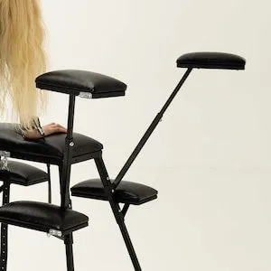 pornhint Pornhint Sex Furniture BDSM Spanking Bench Black Leather Padded Pillory Stand Sex Table Bondage Neck Restraints Leg Holders Spank Gift for Slave