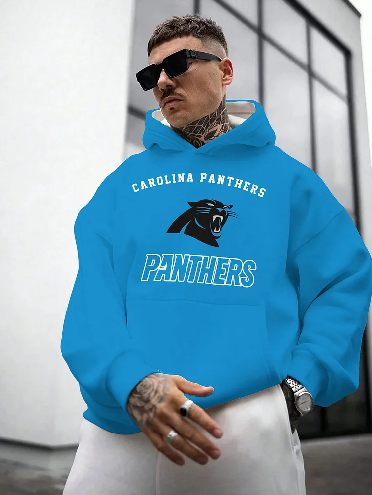 Carolina Panthers Printed Hooded Pocket Pullover Hoodie