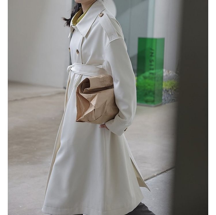Plain Single-Breasted Trench Coat TY163