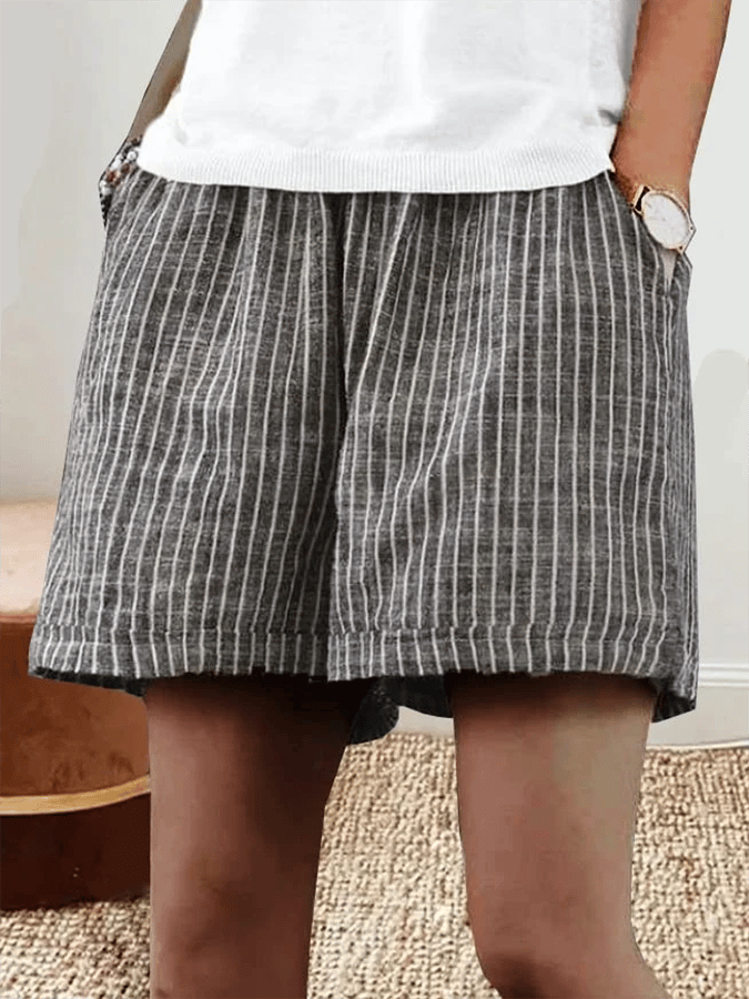 Classic Stripe Relaxed Baggy Shorts