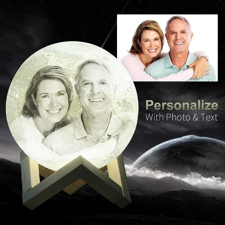 Photo Custom Personality 3D Print Moon Lamp Color Change Lunar USB Rechargeable Nightlight Touch/Remote 2/16 Colors Moonlight