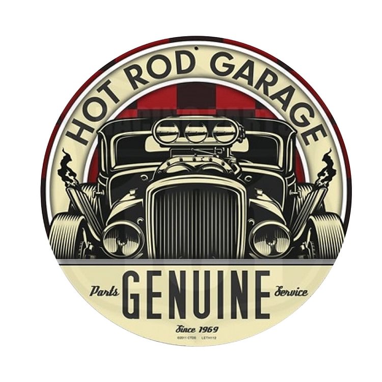 Car - Round Shape Tin Signs/Wooden Signs - 30*30CM