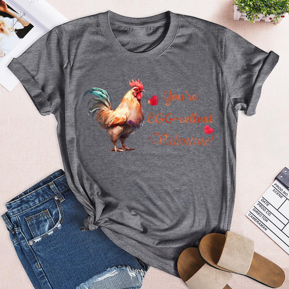You're Egg-cellent Valentine Round Neck T-shirt-0024874-Guru-buzz